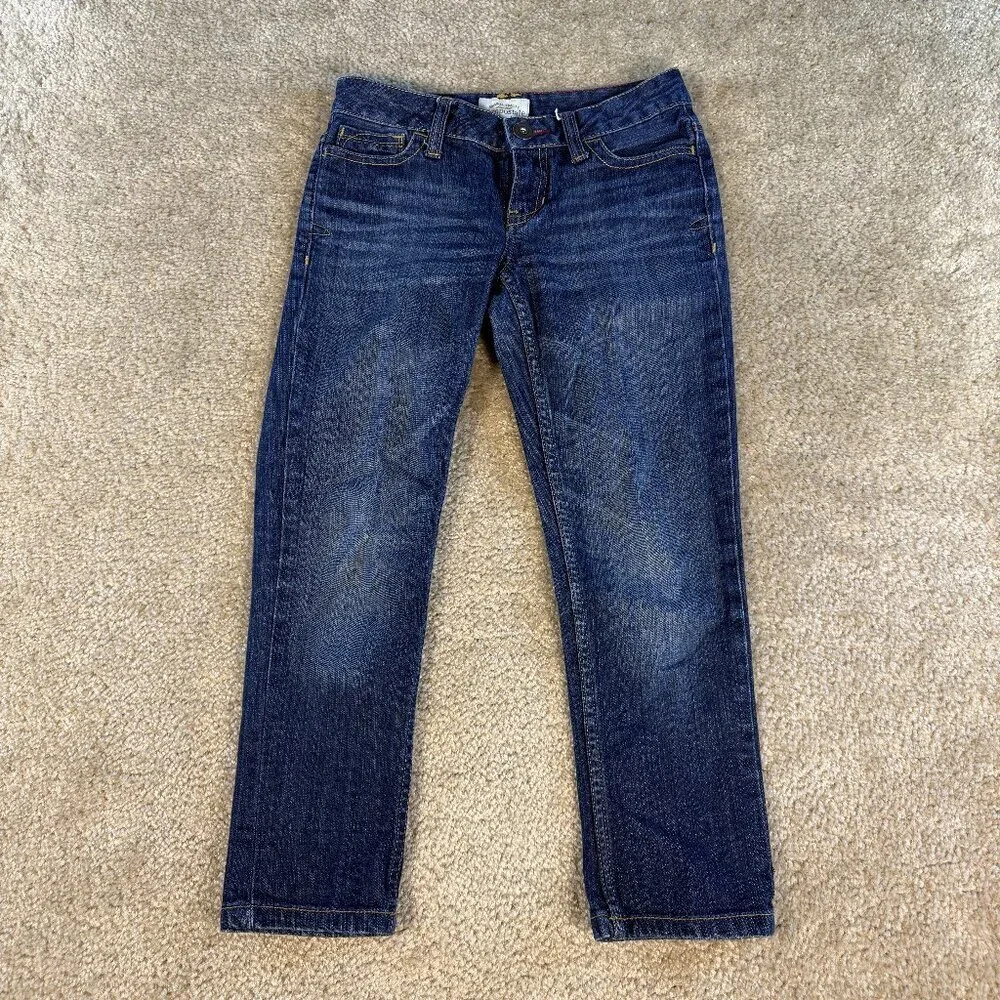Vintage Aeropostale Women's Cropped Jeans Blue Size 00 Button Pockets Y2K F383
